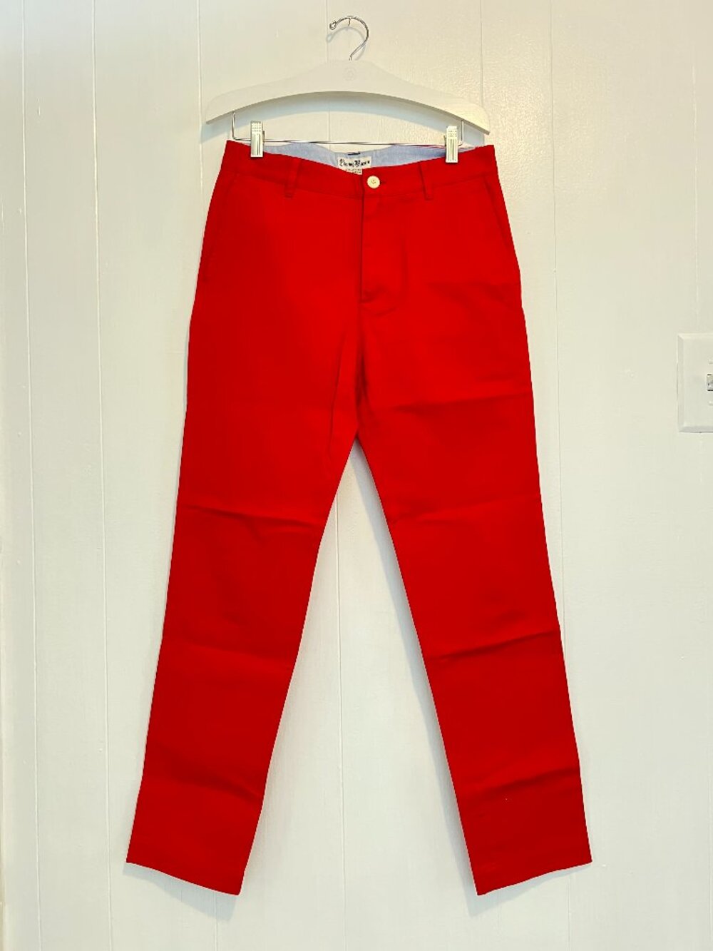 Rowing Blazers - Men’s Chino Pants/Trouser, Color: Red, 100% Cotton, Size 28